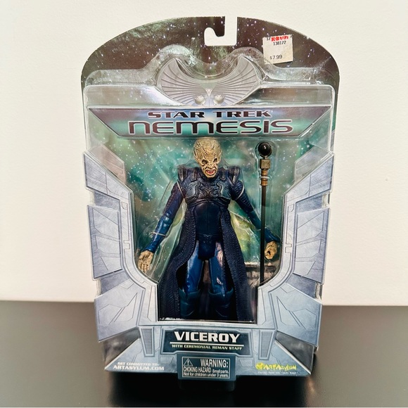 Star Trek Nemesis VICEROY with Ceremonial Reman Staff Art Asylum 2002 NEW SEALED - Picture 2 of 9